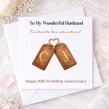 Load image into Gallery viewer, 3 year anniversary - Leather greeting card (Tags)
