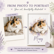 Load image into Gallery viewer, Bespoke Cat Illustration - From Photo to Print!
