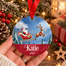 Load image into Gallery viewer, Personalised Santa Sleigh Acrylic Christmas Hanging Decoration
