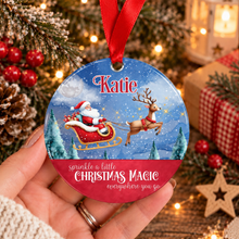 Load image into Gallery viewer, Personalised Santa Sleigh Acrylic Christmas Hanging Decoration
