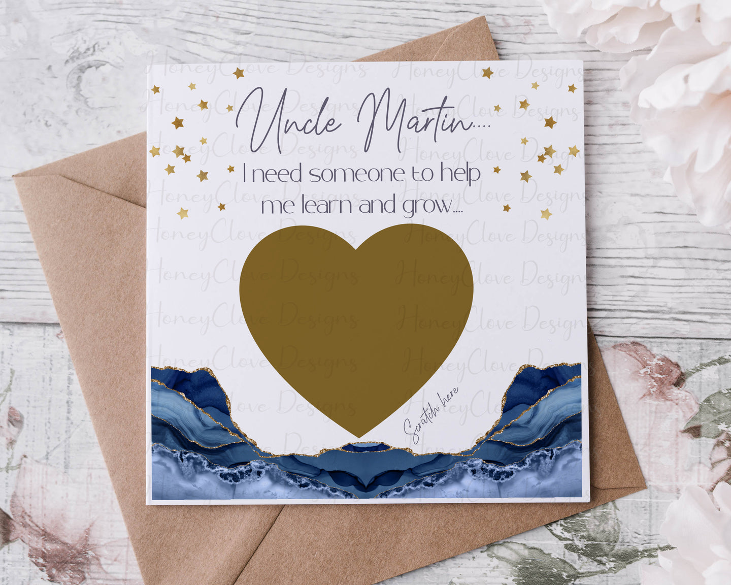 Confirmation Sponsor Scratch Card -Navy & Gold