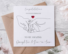 Load image into Gallery viewer, Line Art Hands Wedding Card
