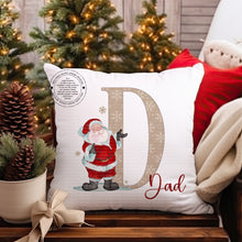 Load image into Gallery viewer, Personalised Santa Cushion With Initial
