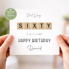 Load image into Gallery viewer, Milestone Scrabble Effect Birthday Card
