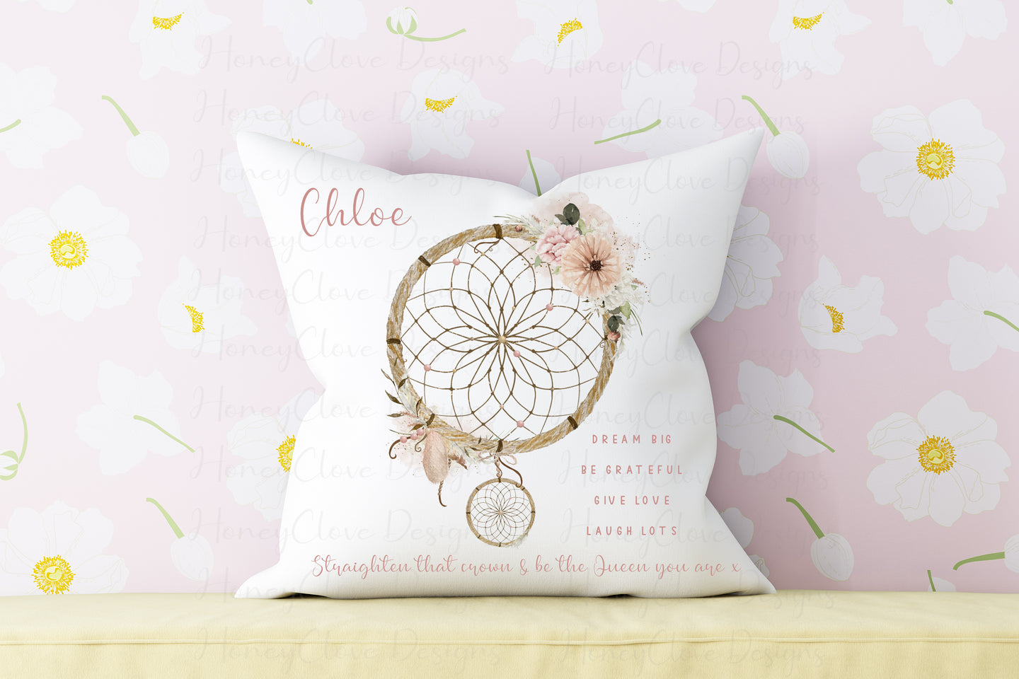 Pink  Dreamcatcher Cushion