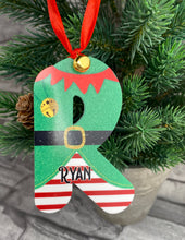 Load image into Gallery viewer, €5 SPECIAL Hanging Elf design name initial Christmas decoration
