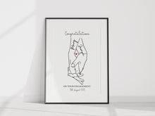 Load image into Gallery viewer, SUPER SAVER SATURDAY!  Line Art Holding Hands Print -UNFRAMED
