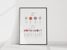 Load image into Gallery viewer, Personalised Birth Flower Print for Grandma | Gift from Grandchildren
