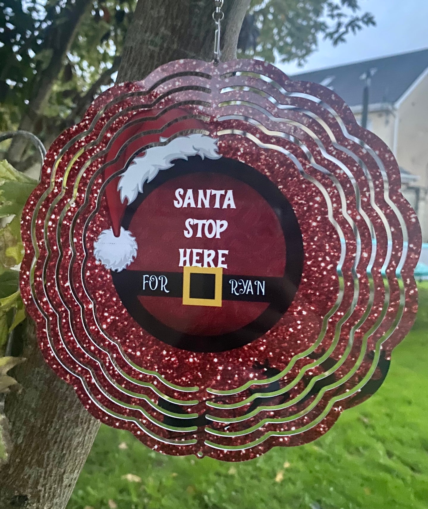 Santa Stop here Wind Spinner