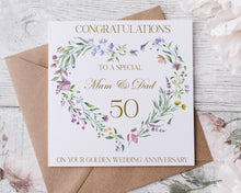 Load image into Gallery viewer, Floral Heart  Anniversary Card
