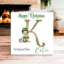 Load image into Gallery viewer, Elf Girl  Christmas Card
