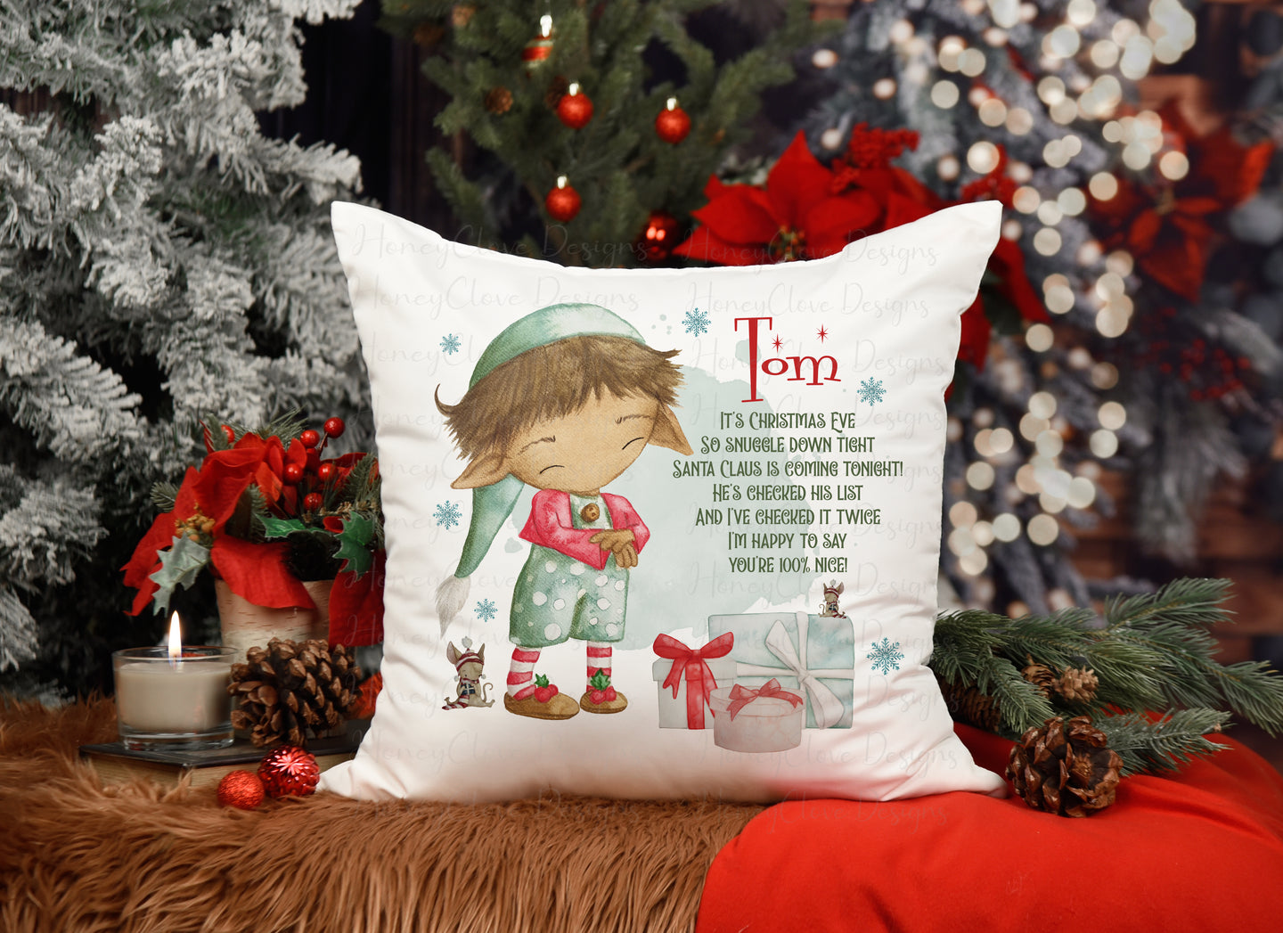 Christmas Boy Elf Cuddle Cushion