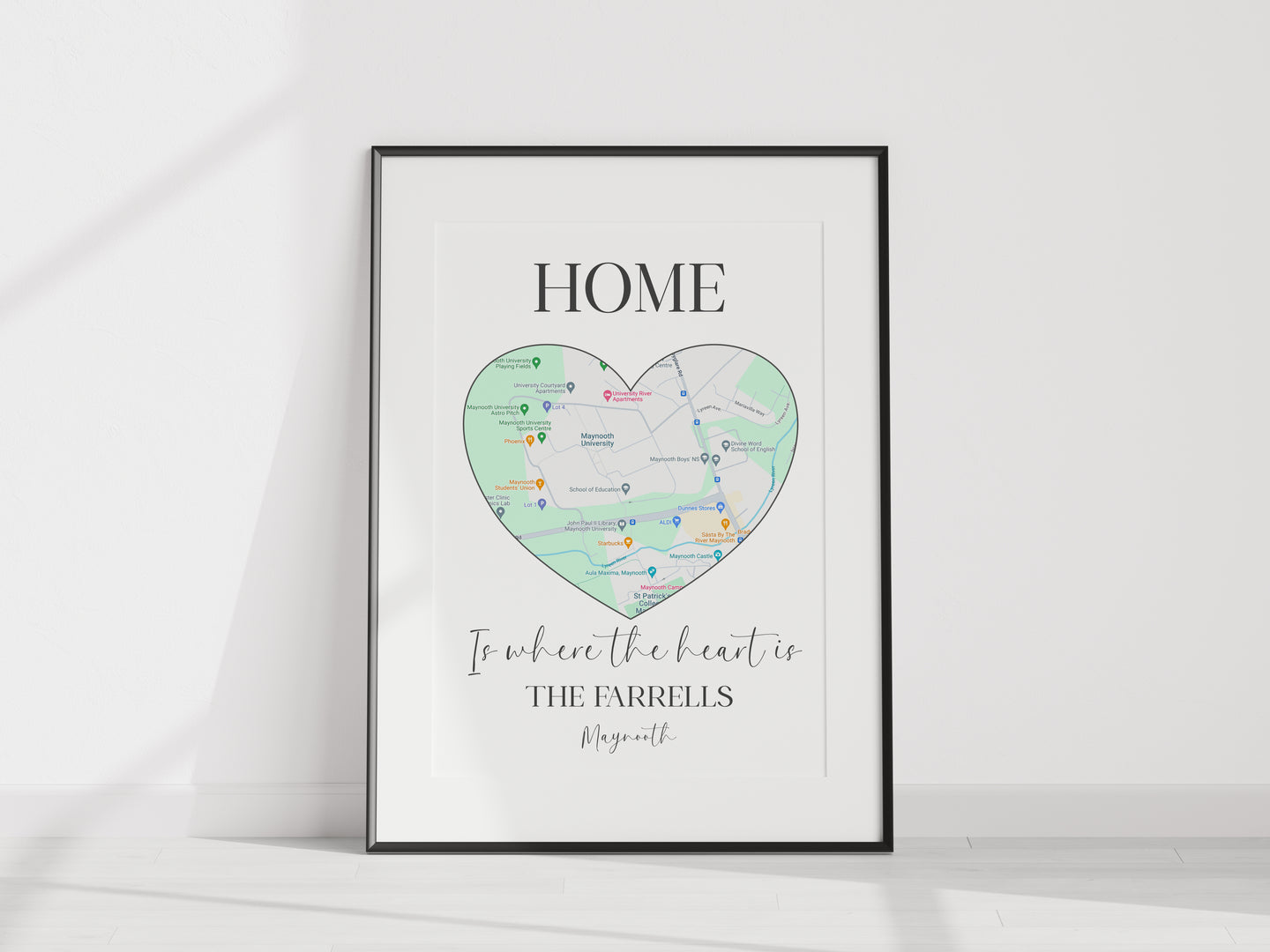Home is Where the Heart is Map - Unframed Print