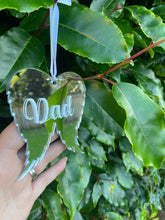 Load image into Gallery viewer, Silver Mirror Wings Hanging Memorial Decoration
