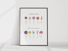 Load image into Gallery viewer, Personalised Birth Flower Print for Grandma | Gift from Grandchildren
