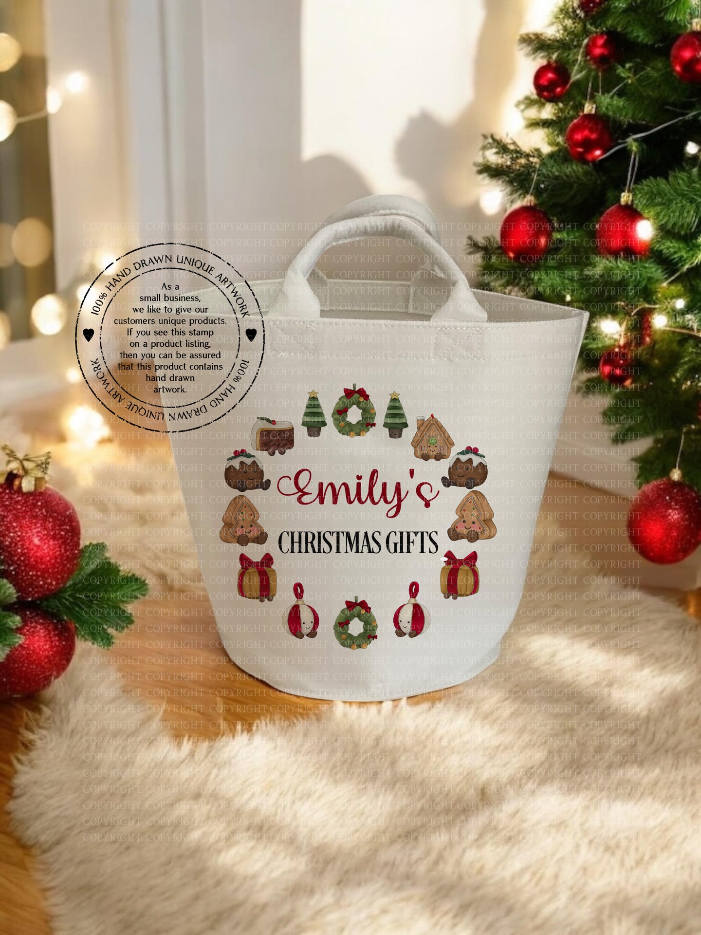 Christmas Felt Trug - Cute Kawaii