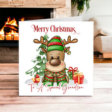 Load image into Gallery viewer, Cute Reindeer Elf  Christmas Card
