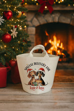 Load image into Gallery viewer, Personalised Christmas dog felt trug featuring two dog breeds
