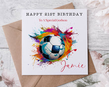 Load image into Gallery viewer, Soccer Ball Design Birthday Card - Brights
