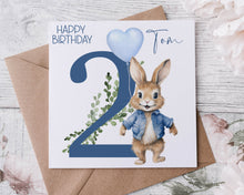 Load image into Gallery viewer, Blue Bunny  Birthday Card
