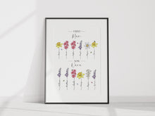 Load image into Gallery viewer, Personalised Birth Flower Print for Grandma | Gift from Grandchildren
