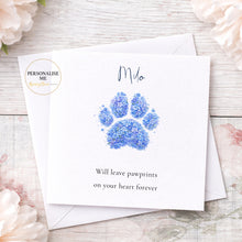 Load image into Gallery viewer, Paw print Sympathy Card
