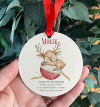 Load image into Gallery viewer, Baby&#39;s First Christmas Reindeer Hanging decoration

