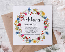 Load image into Gallery viewer, Nana Definition Greeting Card - Mothers Day
