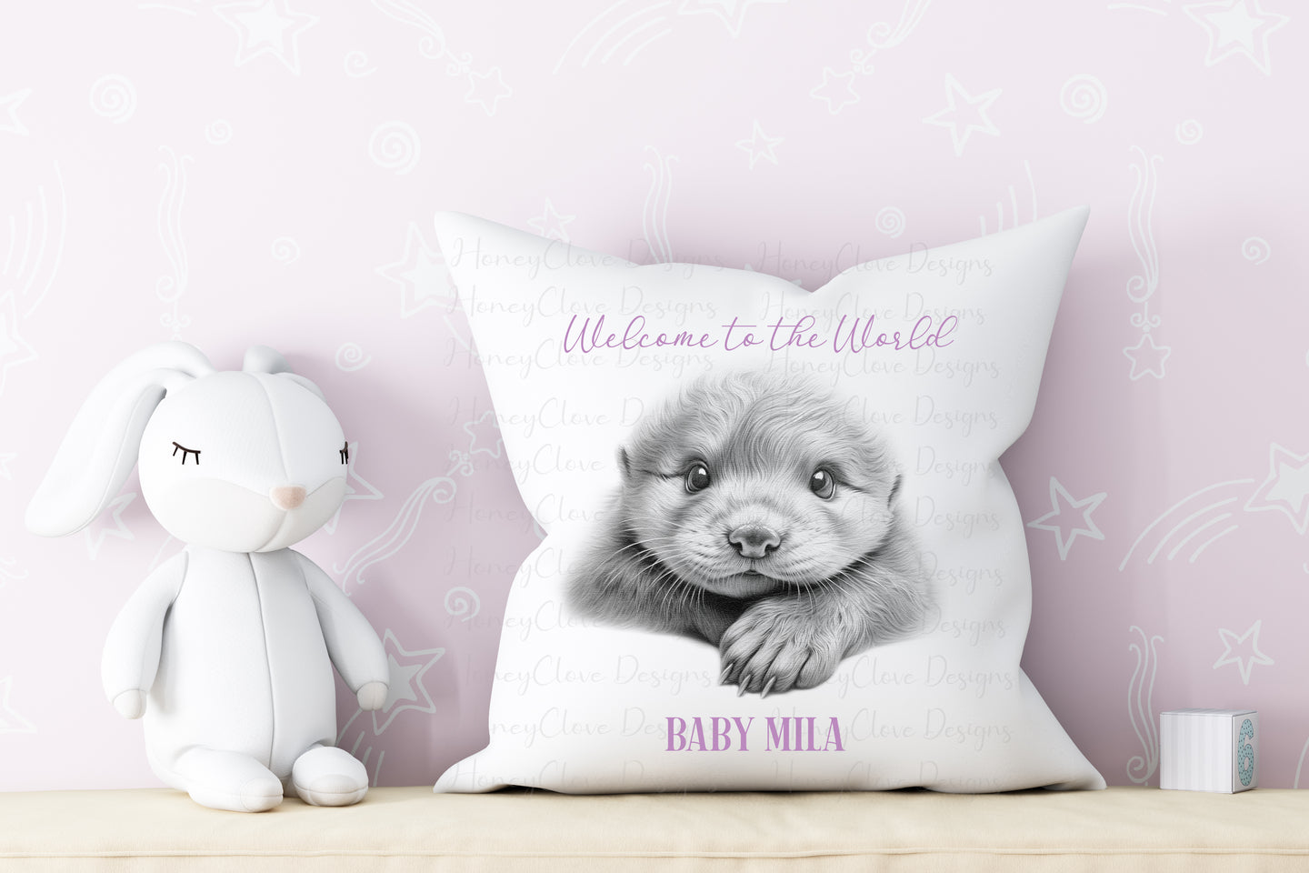 Sketch Design Otter Cushion