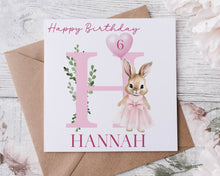 Load image into Gallery viewer, Pink Flopsy bunny birthday card
