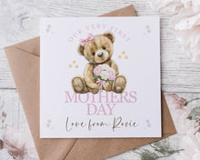 Load image into Gallery viewer, Mothers Day Card - teddy bear PINK
