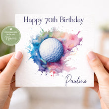 Load image into Gallery viewer, Golf Ball Design Birthday Card Pastel
