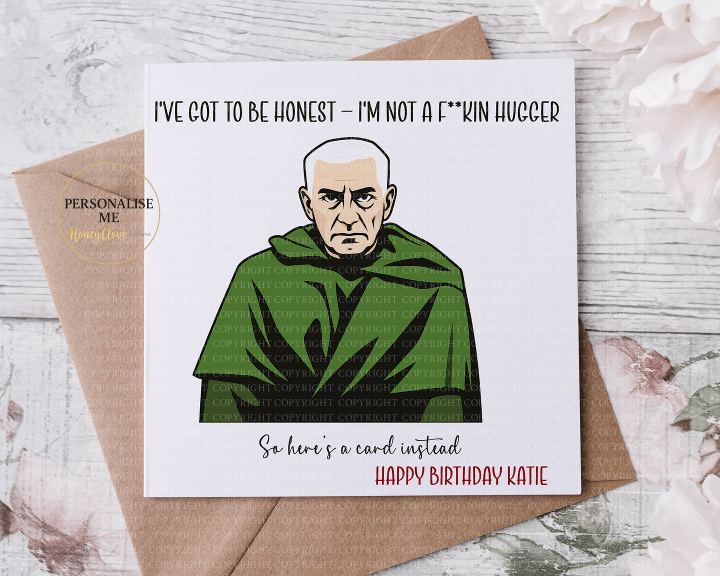 I'm not a hugger birthday card!