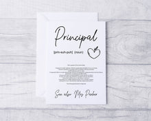 Load image into Gallery viewer, Teacher/Principal/SNA Definition Card
