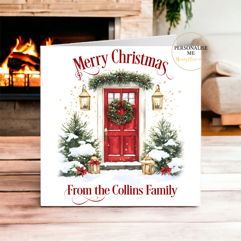 Festive Christmas Door Greeting Card