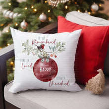 Load image into Gallery viewer, Robin Bauble Christmas Cushion
