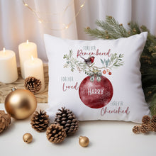 Load image into Gallery viewer, Robin Bauble Christmas Cushion
