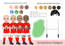 Load image into Gallery viewer, Communion Figure Personalised Card - Rugby Red
