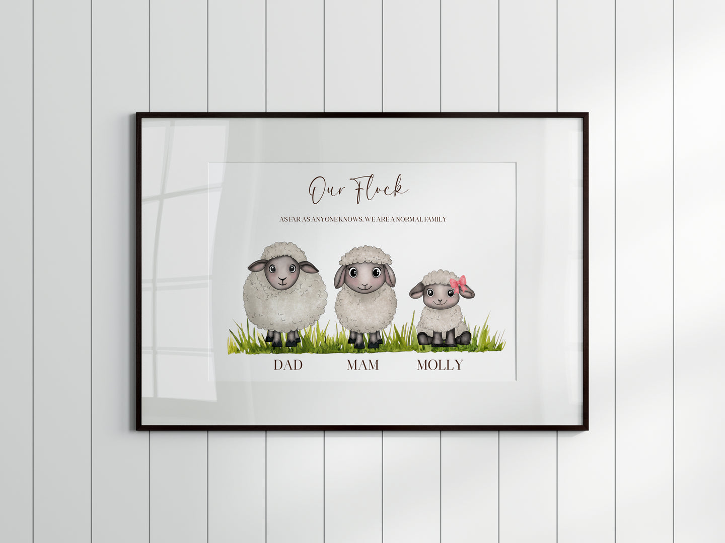 Quirky Sheep Family Print