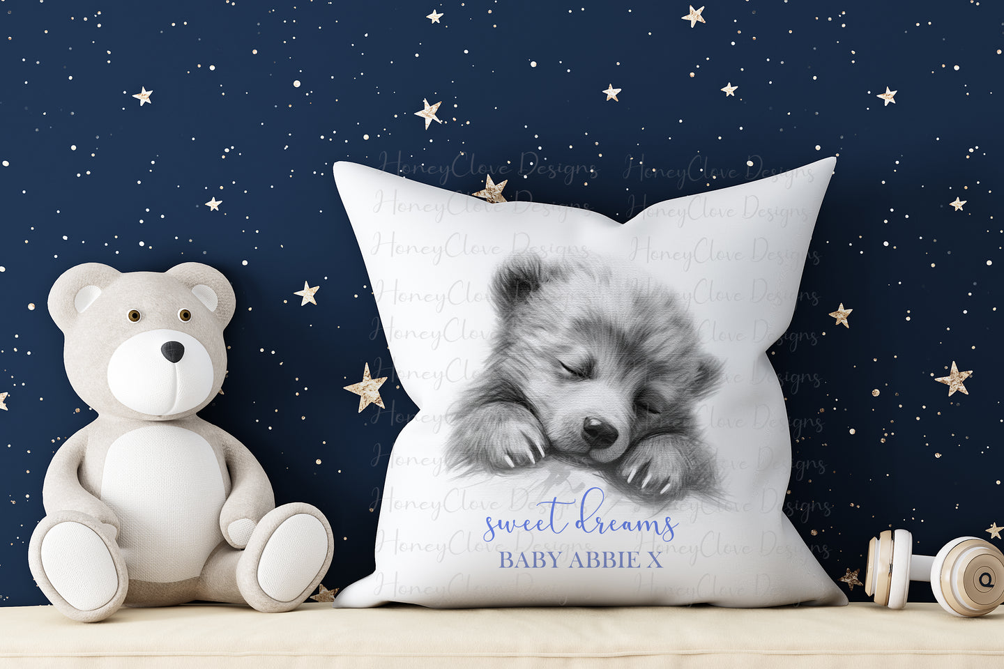 Sleeping Baby bear Cushion