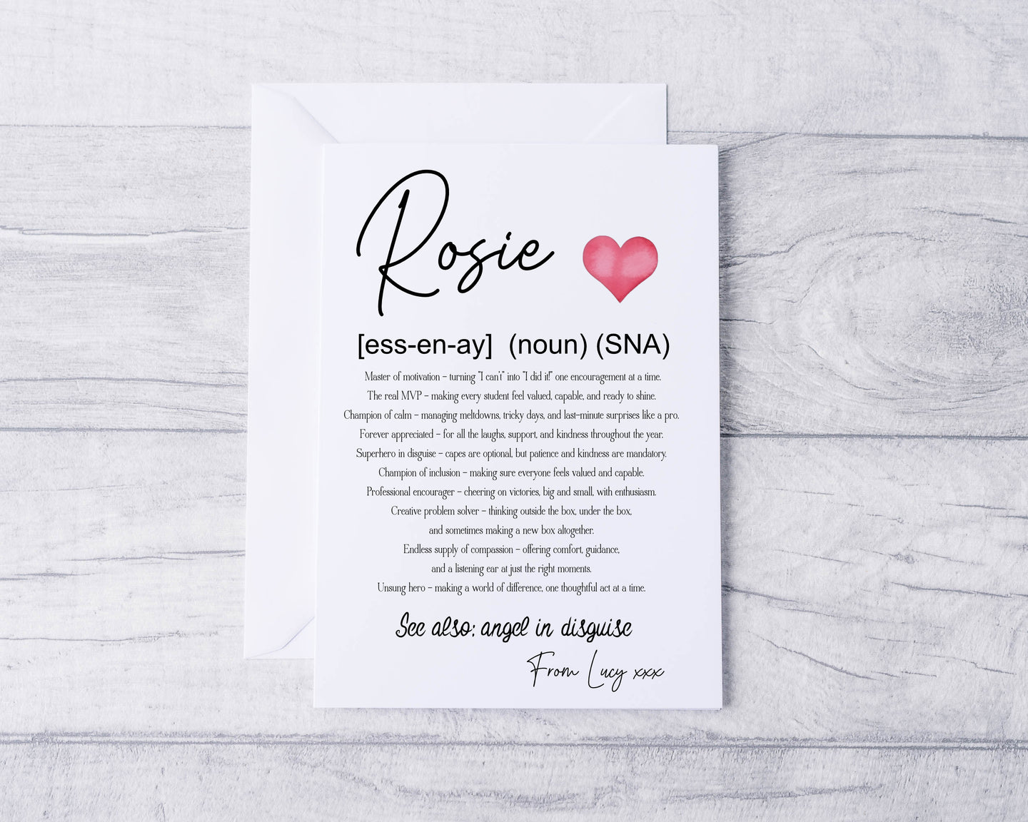 Teacher/Principal/SNA Definition Card