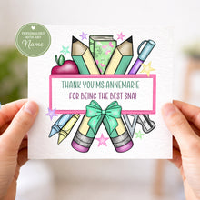 Load image into Gallery viewer, Best Teacher Stationary Card
