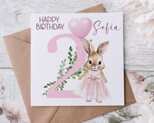 Load image into Gallery viewer, Pink Bunny  Birthday Card
