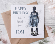 Load image into Gallery viewer, Football coloursplash Birthday Card
