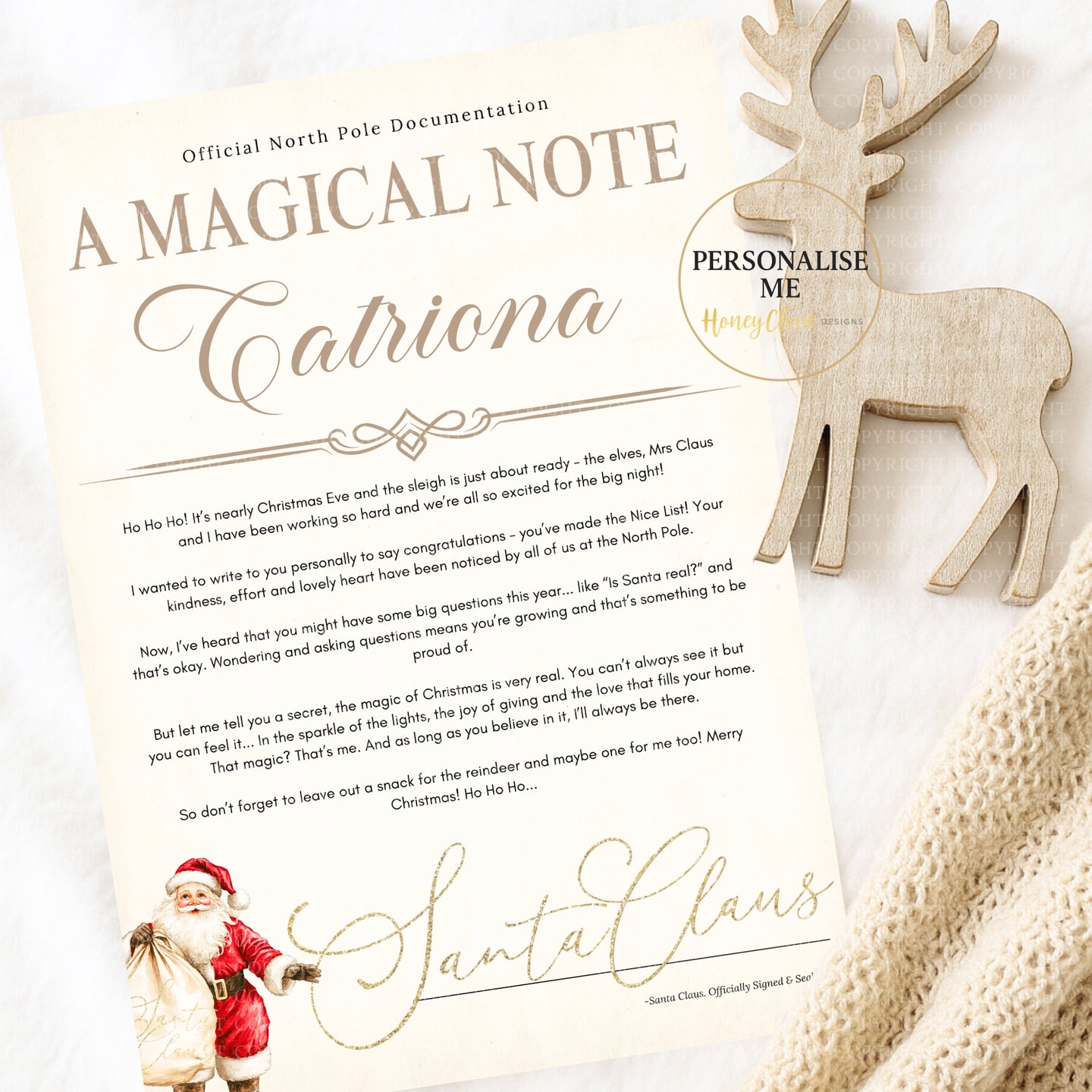 A Magical Note - Personalised Christmas Letter  (Santa Design)