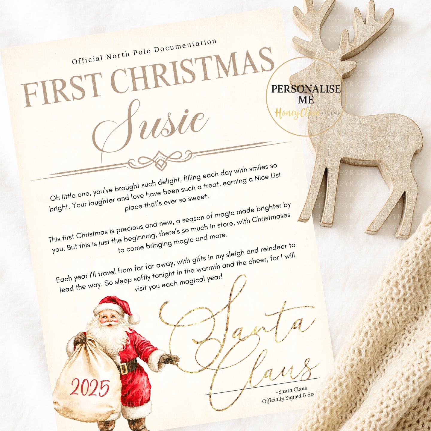 First Christmas Letter  (Santa Design)