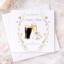 Load image into Gallery viewer, Sláinte Wedding Card, Stout and Champagne
