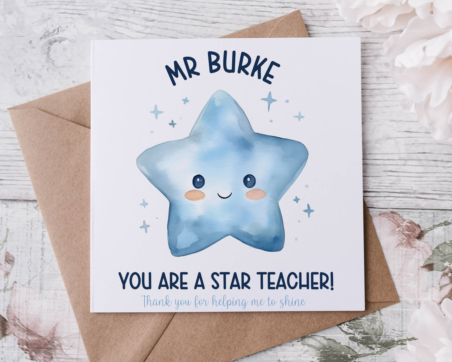 Star Teacher Card - Various colours
