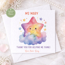 Load image into Gallery viewer, Multi Colour Star Teacher Card
