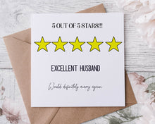Load image into Gallery viewer, Husband Rating Card

